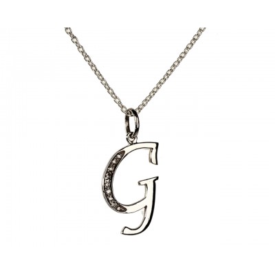 Alphabet G pendant with diamonds